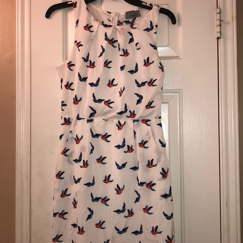 White Patterned Mini Dress